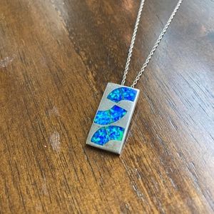 Silver & Blue Opal Necklace